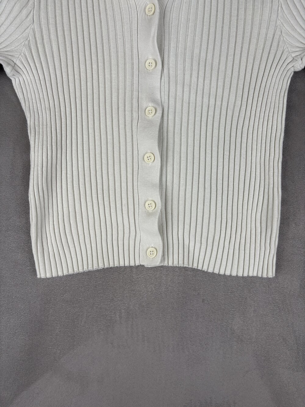 Brandy Melville Ribbed Collared Button-Up Cardigan OS - Picture 10 of 10